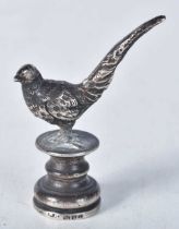 An Edwardian Silver Game Bird Seal with vacant base. Hallmarked London 1906. 4.8cm x 3.5cm x 1.