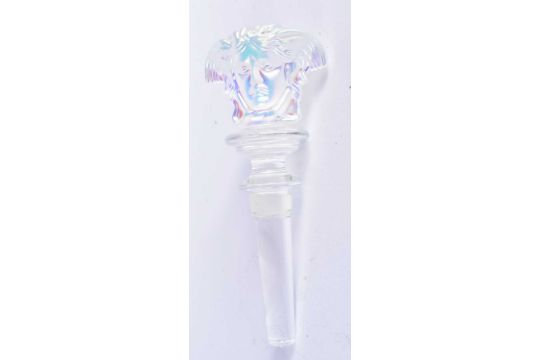 A VERSACE ROSENTHAL IRIDESCENT GLASS BOTTLE STOPPER. 14 cm long. - Image 3 of 4