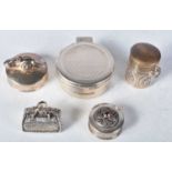 Five Silver Pill Boxes. Various Marks incl Birmingham 2006. Largest 4.4cm x 2cm, total weight 91g (