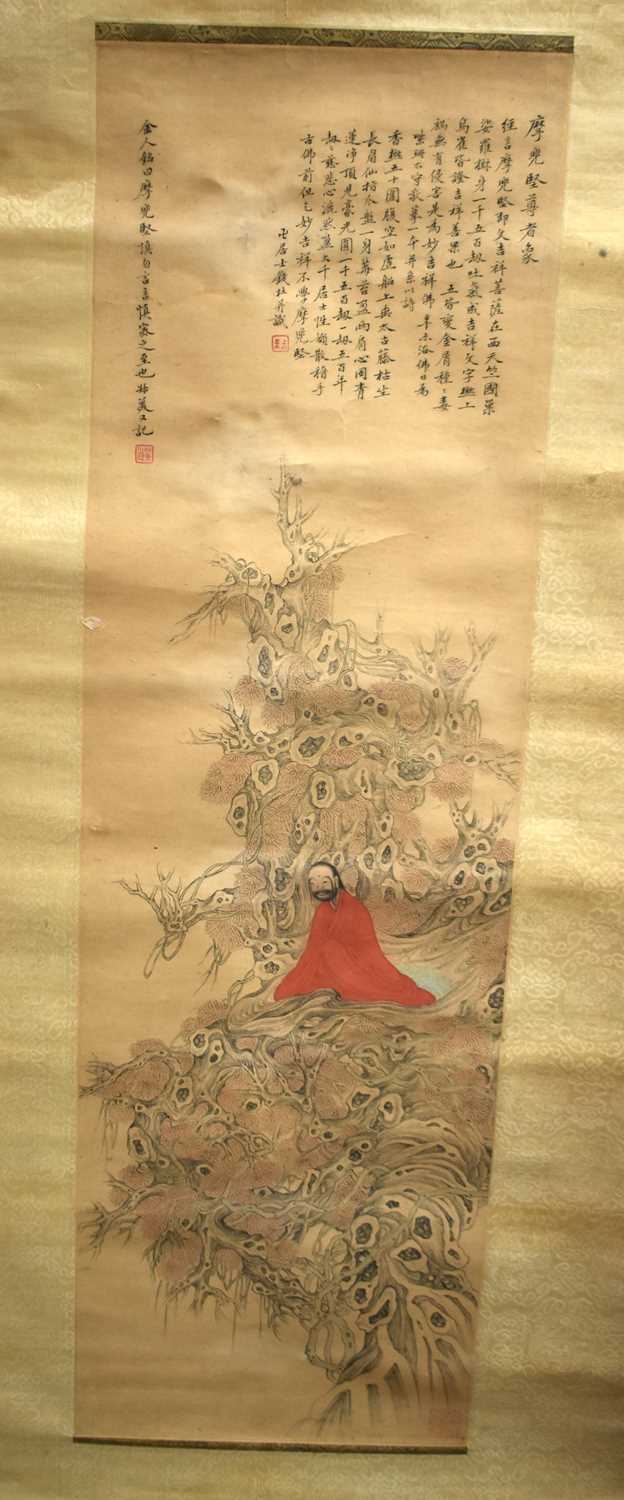 Chinese School (18th/19th Century) Watercolour, Scroll, Immortal amongst tree roots. 135 cm x 68 - Image 7 of 18