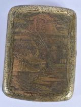 A 19TH CENTURY JAPANESE MEIJI PERIOD KOMAI STYLE DAMASCENED CIGARETTE CASE decorated with dragons