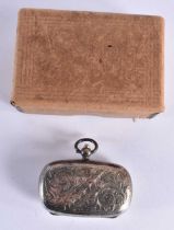 A Silver Double Sovereign Case. Hallmarked Birmingham 1938, 3cm x 5cm x 1.6 cm. weight 19.9g.