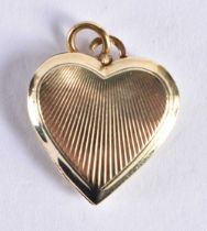 A 14 Carat Gold Heart Shaped Locket. Stamped 14K, 1.9cm x 1.7cm, weight 4.3g.