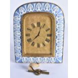 A RARE 19TH CENTURY ORMOLU AND WEDGWOOD PORCELAIN JASPERWARE CLOCK in the Manner of Thomas Cole, the