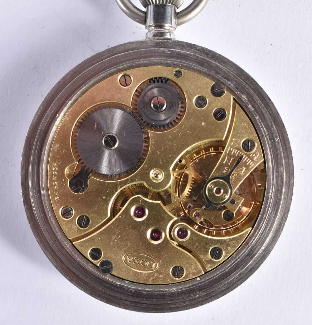 DOXA G.S.T.P Gents Military Issued WWII Pocket Watch Hand-wind Working. 5 cm diameter. - Image 2 of 4