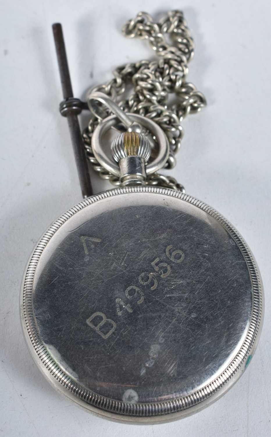 A Military Pocket Watch stamped with a Broad Arrow Mark and B49956 on the back. 5.1cm diameter, - Image 2 of 3