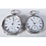 Two Victorian Silver Open Face Pocket Watches. Hallmarked Birmingham (T Fattorini & E Harris &