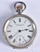 SPIKINS FROM DENT Sterling Silver Gents Open Face Pocket Watch. Stamped 925.  Movement - Hand-wind.