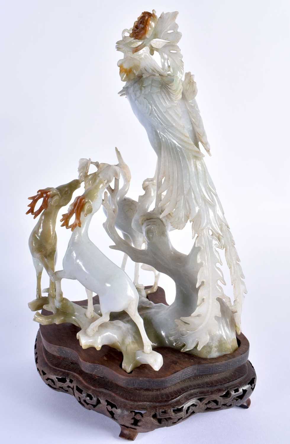 A LARGE EARLY 20TH CENTURY CHINESE TRI COLOUR JADEITE FIGURAL GROUP Late Qing/Republic, modelled - Image 7 of 28