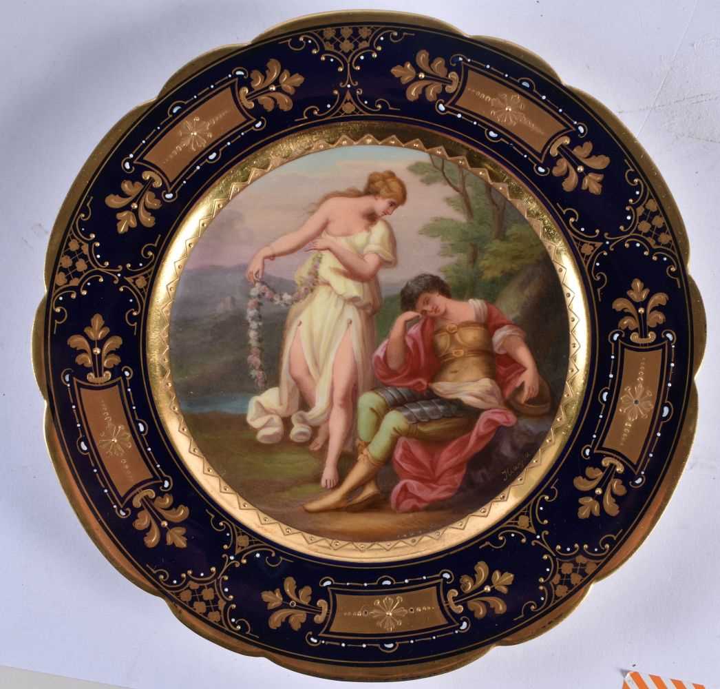 A GOOD EARLY 20TH CENTURY VIENNA PORCELAIN DESSERT SERVICE C1900 painted with figures and landscapes - Bild 8 aus 9