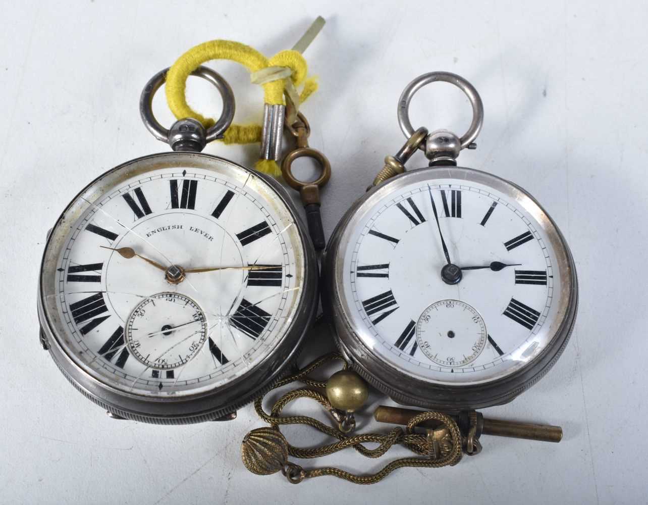 An Edwardian Silver Open Faced Pocket Watch. Hallmarked Chester 1905 together with another Silver