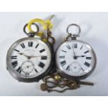 An Edwardian Silver Open Faced Pocket Watch. Hallmarked Chester 1905 together with another Silver