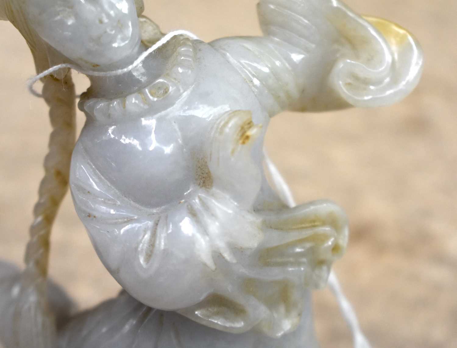 AN UNUSUAL PAIR OF EARLY 20TH CENTURY CHINESE CARVED LAVENDER JADEITE FIGURES Late Qing/Republic, - Image 7 of 21