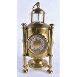 A SMALLER UNUSUAL 19TH CENTURY INDUSTRIAL BRONZE LANTERN FORM CLOCK of almost architectural form,
