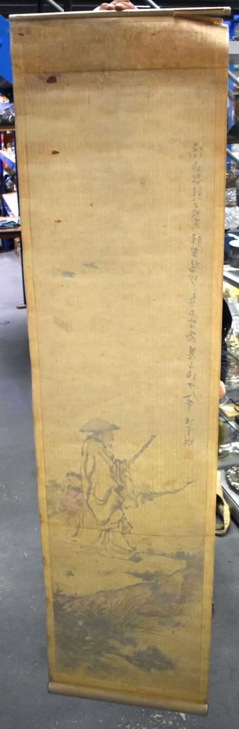 THREE EARLY 20TH CENTURY CHINESE SCROLLS. Largest 230 cm x 55 cm. (3) - Image 6 of 17