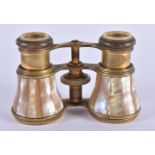 A PAIR OF MOTHER OF PEARL OPERA GLASSES. 9 cm x 6 cm.