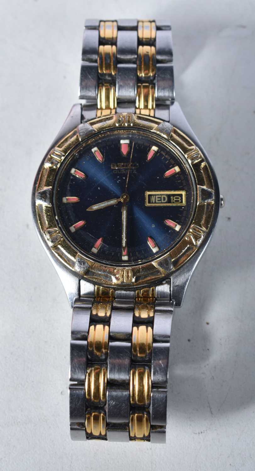 A Seiko Quartz Watch. 3.8cm incl crown, working