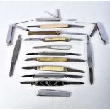 A Collection of Fifteen Assorted Vintage Pocket Knives. Largest 18cm (extended) (15)