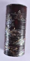 AN UNUSUAL 18TH/19TH CENTURY JAPANESE EDO PERIOD LAC BURGATE FOUR CASE INRO inlaid in mother of