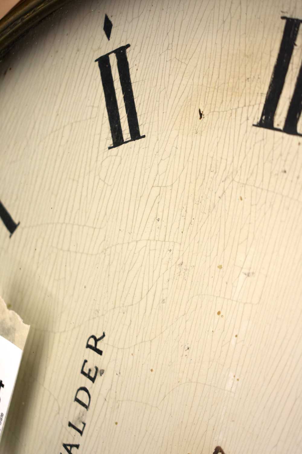 A RARE WOOD DIAL THOMAS WALDER OF ARUNDEL HANGING WALL CLOCK with black painted Roman numerals and - Image 11 of 19
