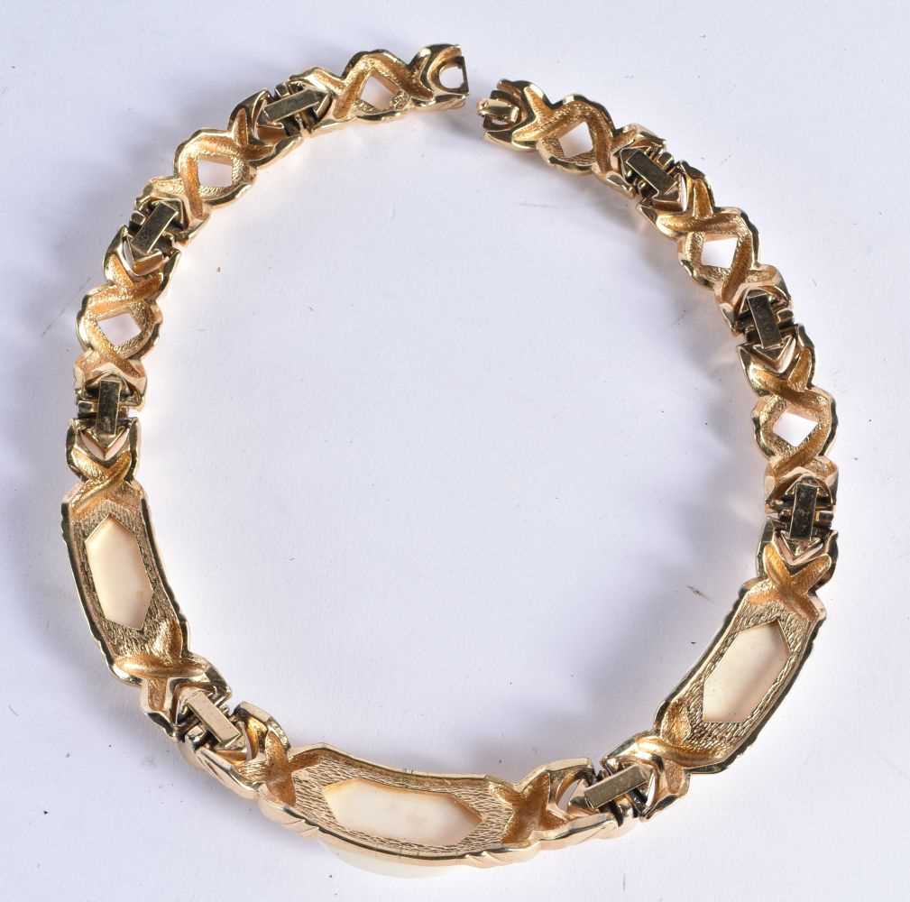 Gold tone enamel collar necklace by designer Christian Dior. 151 grams. 45 cm long. - Image 4 of 4