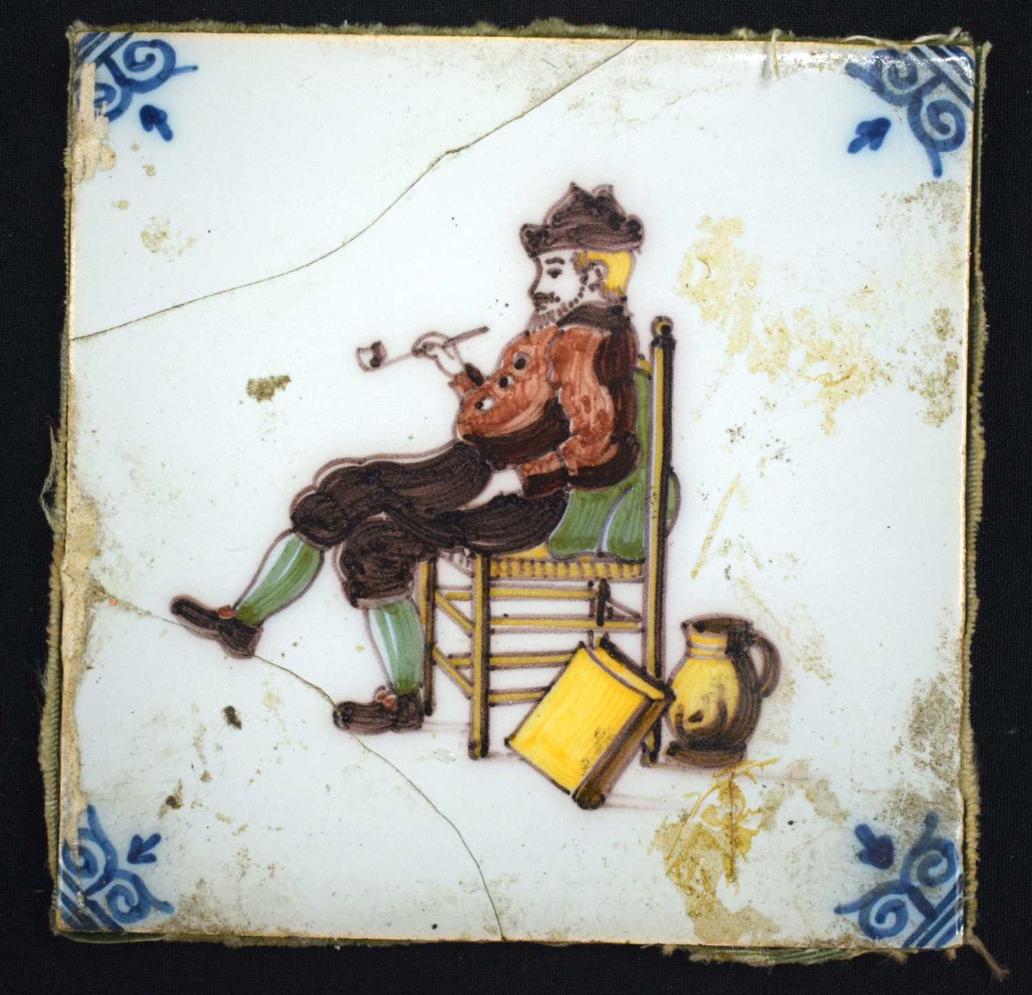 SIX DELFT POLCYRHOMED TILES. 12.5 cm square. (6) - Image 10 of 20