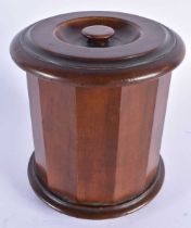AN UNUSUAL DUNHILL MAHOGANY AIR TIGHT TOBACCO JAR AND COVER. 17 cm x 14 cm.