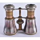 A PAIR OF MOTHER OF PEARL OPERA GLASSES. 9 cm x 6 cm.