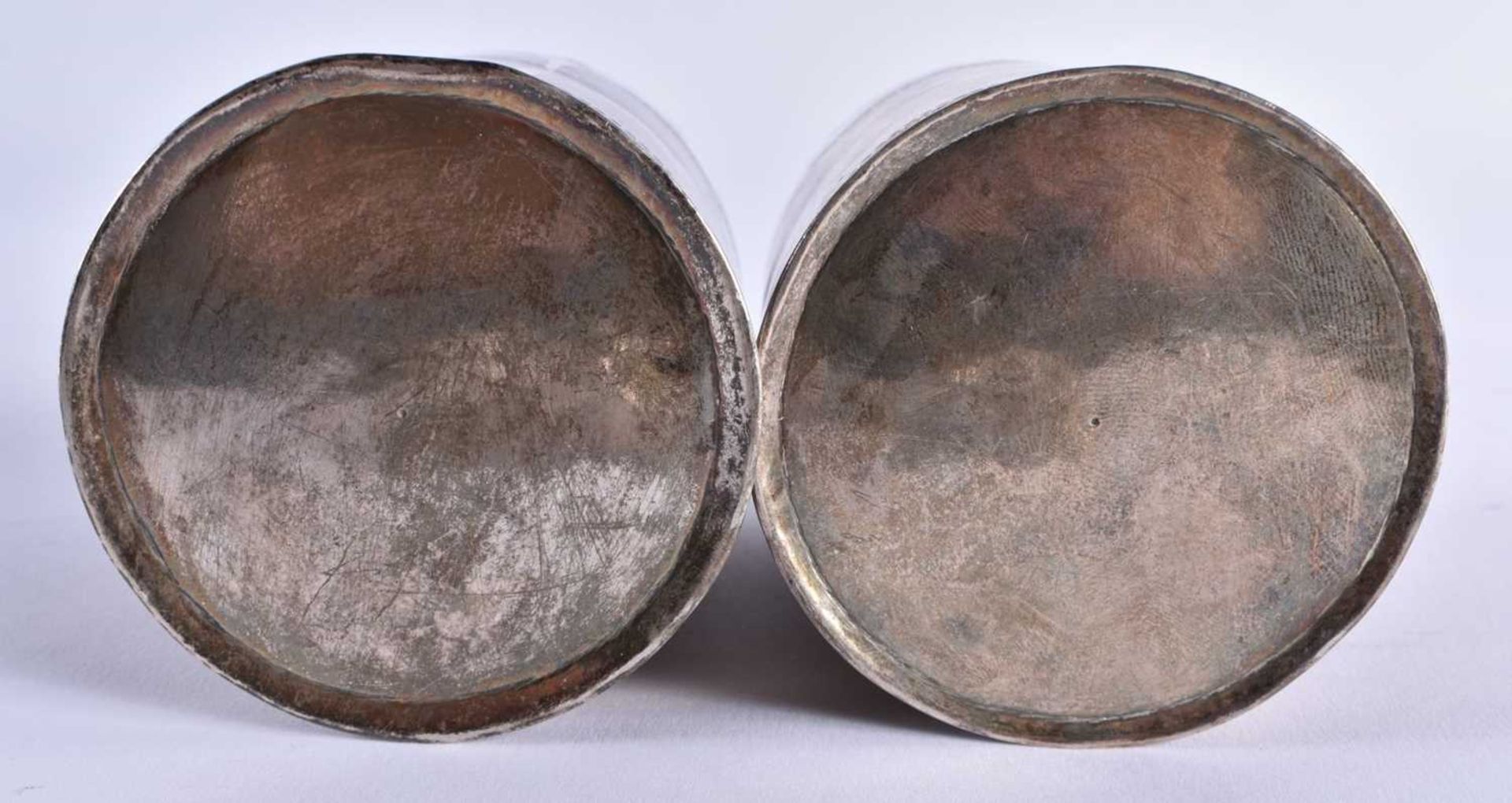 A PAIR OF ANTIQUE CONTINENTAL SILVER COIN INSET BOXES AND COVERS. 344 grams. 9 cm x 7.25 cm. - Image 6 of 6