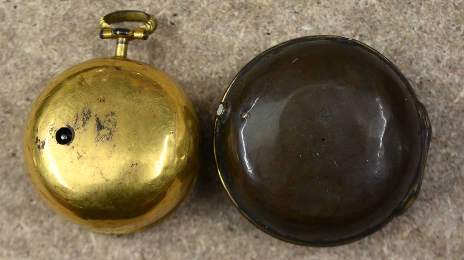 Gents pair case, verge/fusee, key wound and set, open face pocket watch, made by C. Charleson, - Image 3 of 7