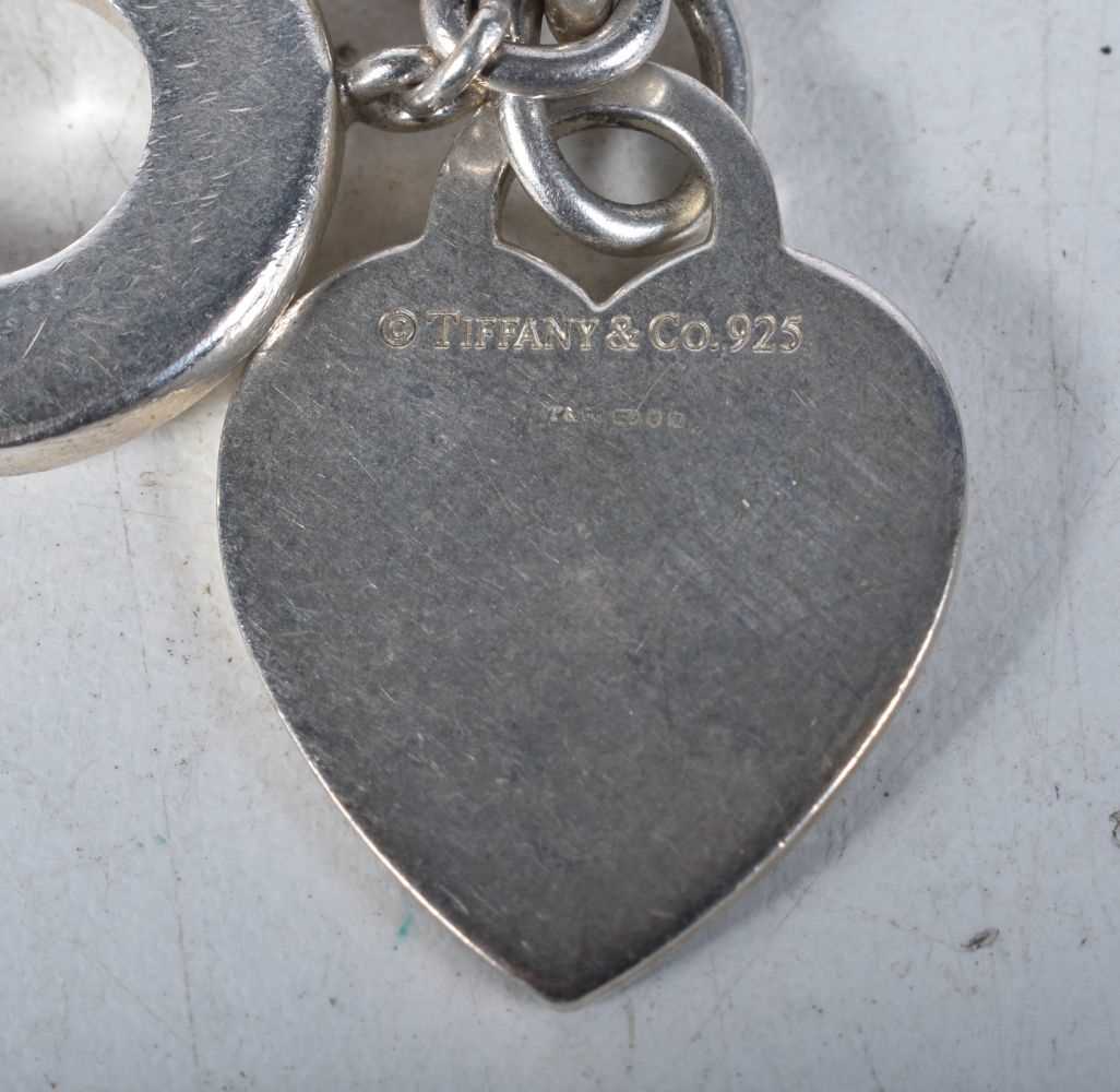 Silver belcher link bracelet with heart tag by designer Tiffany & Co. Stamped Tiffany 925. 19cm - Image 2 of 3