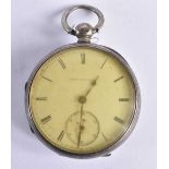 WALTHAM Sterling Silver Gents Antique Open Face Pocket Watch Key-wind Working. 142 grams. London