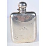 A Silver Hip Flask. Hallmarked Sheffield 1921. 11.5cm x 7.3cm x 2.1cm, weight 105g