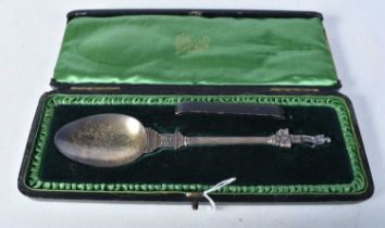 A Victorian Cased Silver Spoon by John Millward Banks. Hallmarked Birmingham 1894, with Nelson's