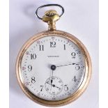 WALTHAM Gents Rolled Gold Open Face Pocket Watch.  Movement - Hand-wind.  WORKING - Tested For Time.