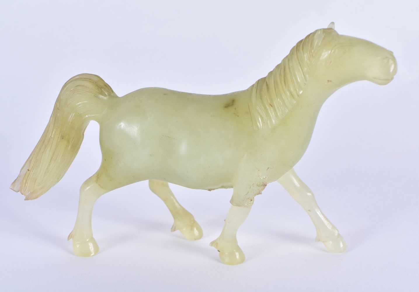 A SET OF SIX LATE 19TH CENTURY CHINESE CARVED JADE HORSES Late Qing, modelled in various forms and - Image 17 of 46