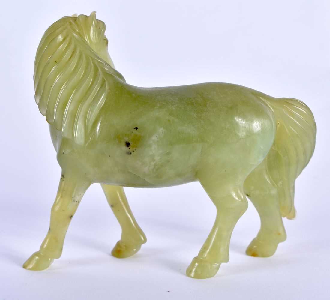 A SET OF SIX LATE 19TH CENTURY CHINESE CARVED JADE HORSES Late Qing, modelled in various forms and - Image 6 of 46