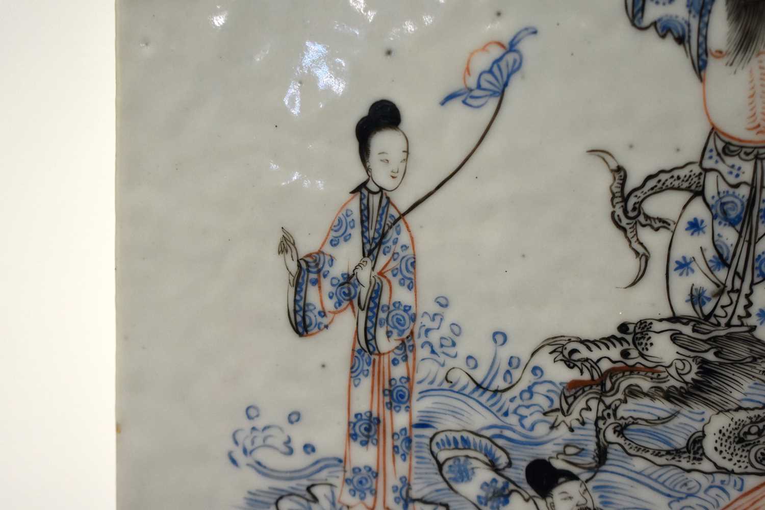 AN UNUSUAL 19TH CENTURY CHINESE PORCELAIN AND HARDWOOD TABLE SCREEN Qing. 50 cm x 22 cm. - Image 16 of 16