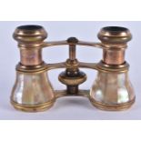 A PAIR OF MOTHER OF PEARL OPERA GLASSES. 9 cm x 6 cm.