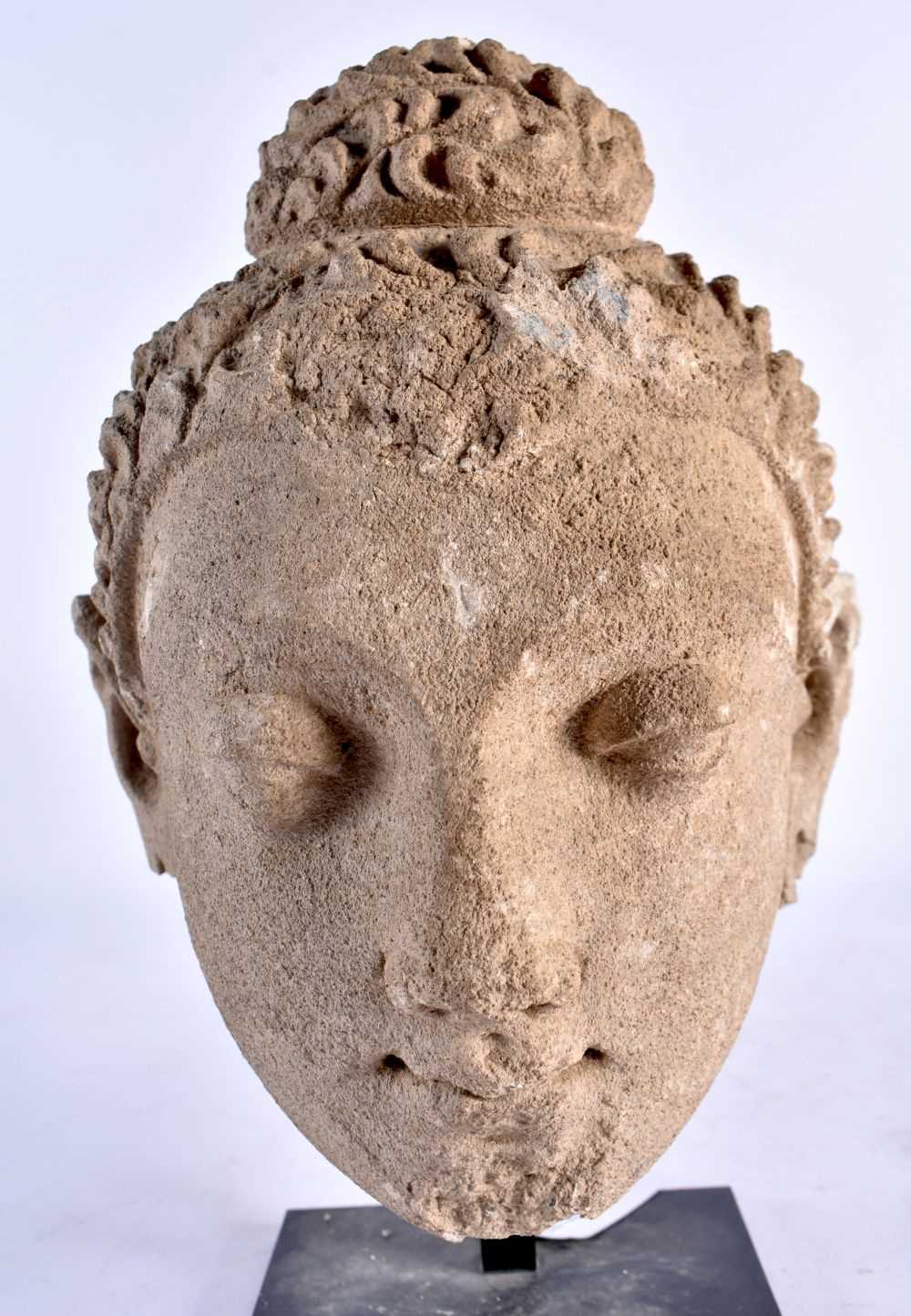 A Sand Stone Head of Buddha, Ancient Region of Gandhara, 3rd /4th Century India, Old Ex American