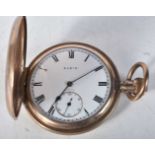 An Elgin Pocket Watch with White Enamel Dial and Black Roman Numerals. 5cm diameter, working