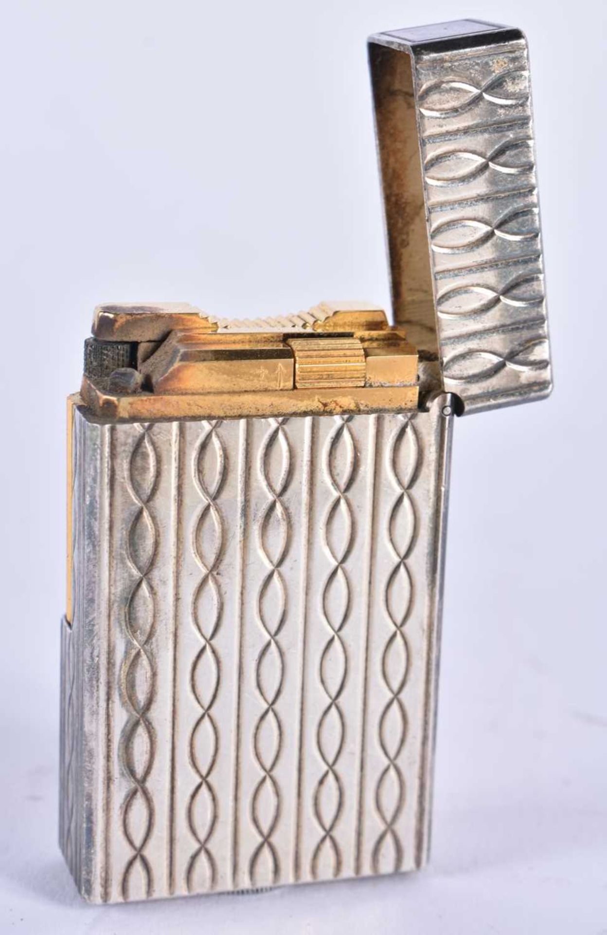 AN ANTIQUE HARRY LE MOINE COMBINATION KNIFE and a ST Dupont silver plated lighter. Largest 14 cm - Image 3 of 6