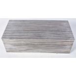 A Continental Silver Wood Lined Cigarette Box. Stamped 800. 6.4cm x 10cm x 20.8cm, weight 510g