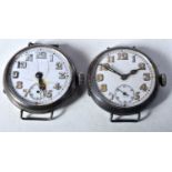 Two Silver Cased Gents Trench Style WRISTWATCHES. Cases Stamped 925. Hand-Wind. WORKING - Tested For