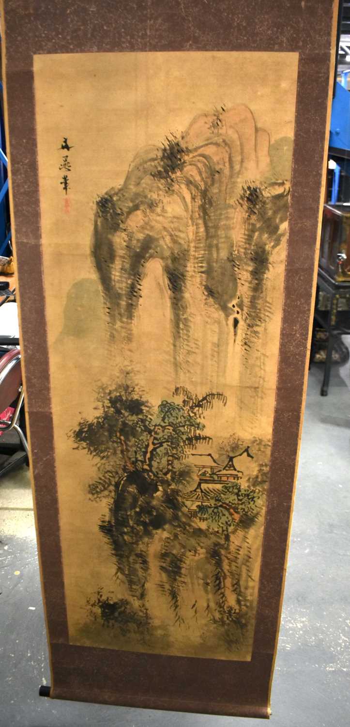 TWO EARLY 20TH CENTURY JAPANESE MEIJI PERIOD SCROLLS. Largest 180 cm x 65 cm. (2) - Image 8 of 14