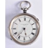 STERLING SILVER Gents Antique Centre Seconds Pocket Watch Key-wind Working. Birmingham 1905. 186