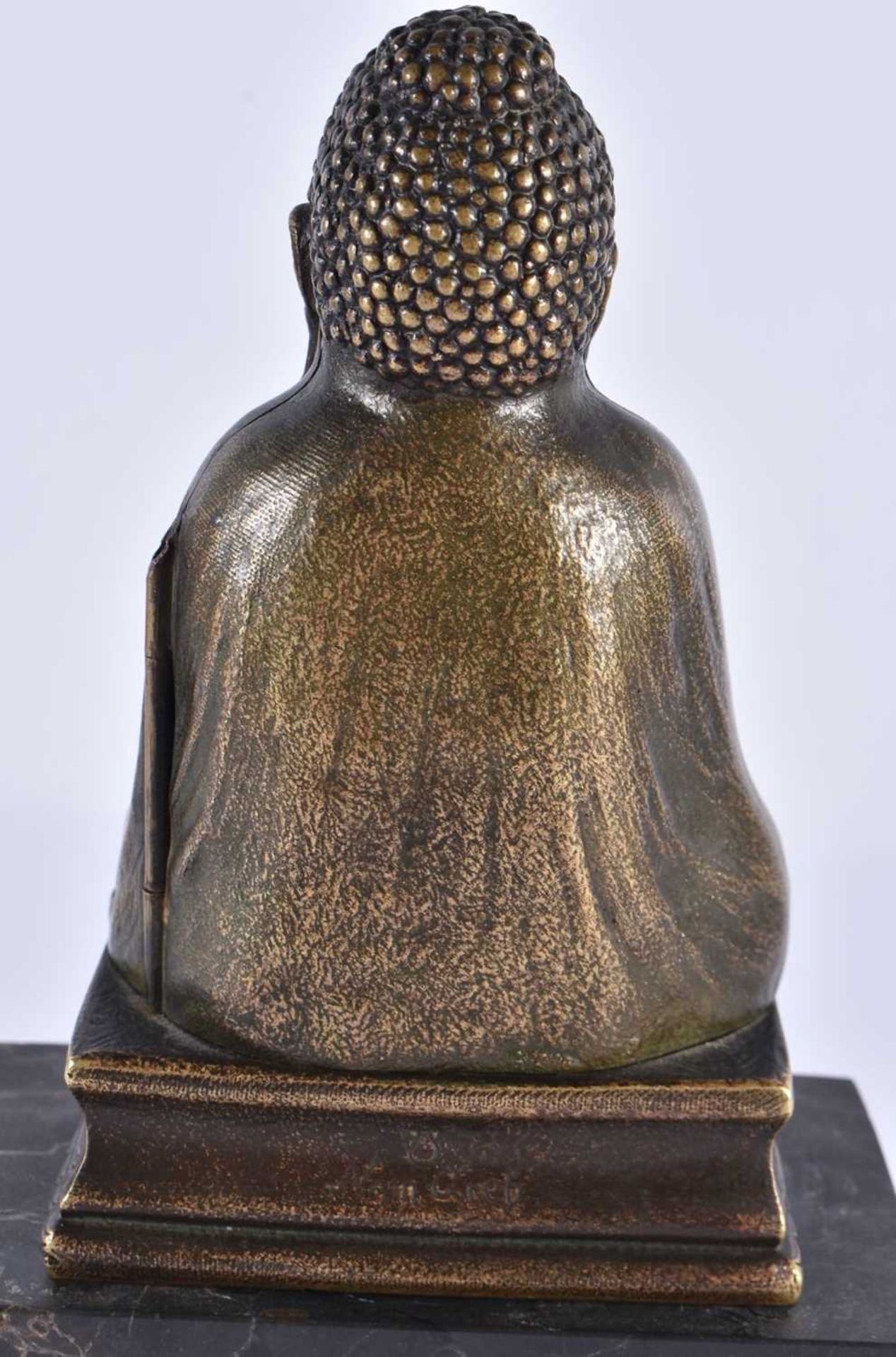 A RARE LATE 19TH/20TH CENTURY AUSTRIAN COLD PAINTED BRONZE EROTIC BUDDHA FIGURE the front opening to - Image 9 of 12