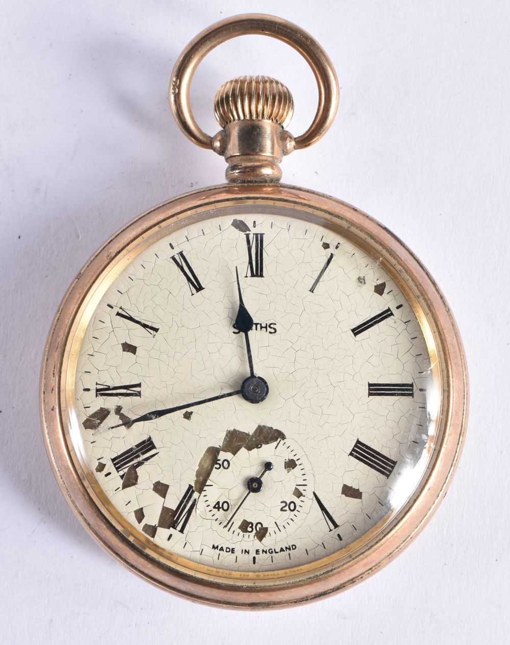 SMITHS Gents Vintage Rolled Gold Open Face Pocket Watch Hand-wind Working. 96 grams. 5 cm diameter.