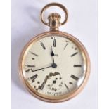 SMITHS Gents Vintage Rolled Gold Open Face Pocket Watch Hand-wind Working. 96 grams. 5 cm diameter.