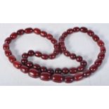 Cherry Bakelite graduated necklace. 83cm long, weight 90g, largest bead 15mm